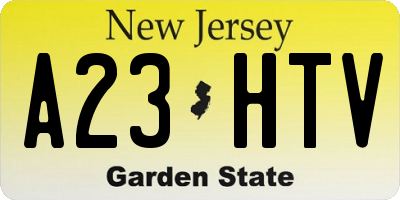 NJ license plate A23HTV