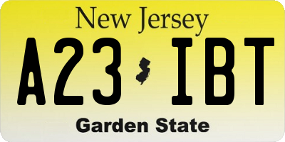 NJ license plate A23IBT