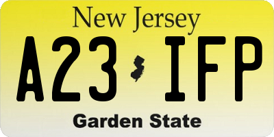 NJ license plate A23IFP