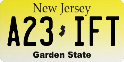 NJ license plate A23IFT
