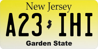 NJ license plate A23IHI