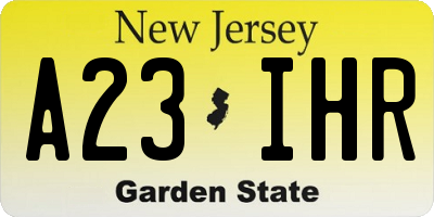 NJ license plate A23IHR