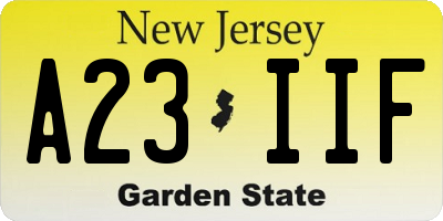 NJ license plate A23IIF