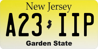 NJ license plate A23IIP