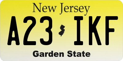 NJ license plate A23IKF