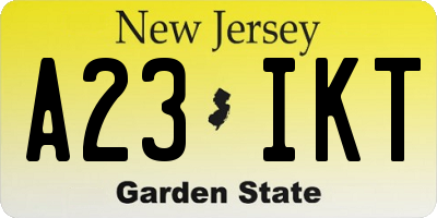 NJ license plate A23IKT