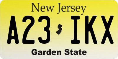 NJ license plate A23IKX