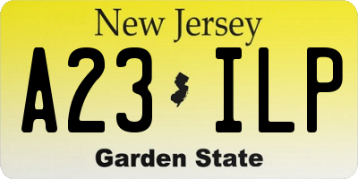 NJ license plate A23ILP