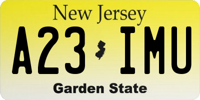 NJ license plate A23IMU