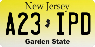 NJ license plate A23IPD