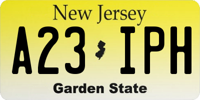 NJ license plate A23IPH