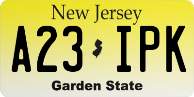 NJ license plate A23IPK