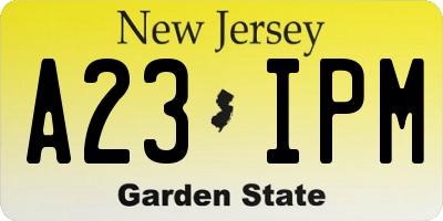 NJ license plate A23IPM