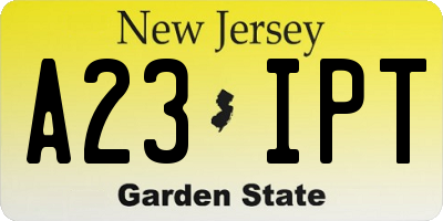 NJ license plate A23IPT