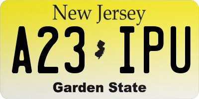NJ license plate A23IPU