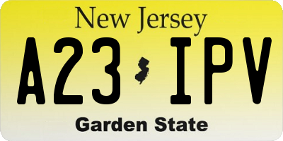 NJ license plate A23IPV