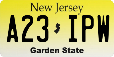 NJ license plate A23IPW