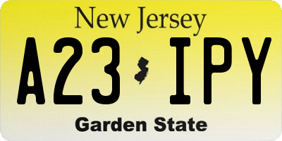 NJ license plate A23IPY