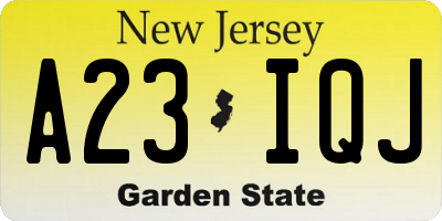 NJ license plate A23IQJ