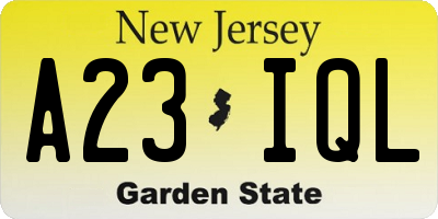 NJ license plate A23IQL