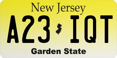 NJ license plate A23IQT