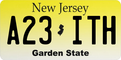 NJ license plate A23ITH