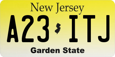 NJ license plate A23ITJ