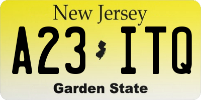 NJ license plate A23ITQ
