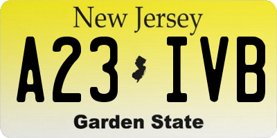 NJ license plate A23IVB