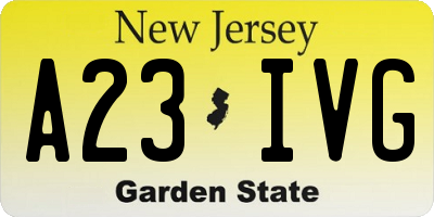 NJ license plate A23IVG