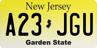 NJ license plate A23JGU
