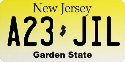 NJ license plate A23JIL