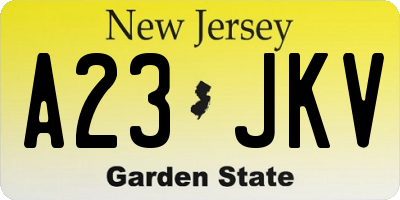 NJ license plate A23JKV