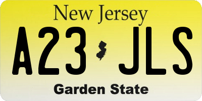 NJ license plate A23JLS