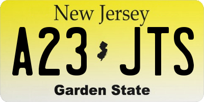 NJ license plate A23JTS