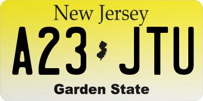 NJ license plate A23JTU
