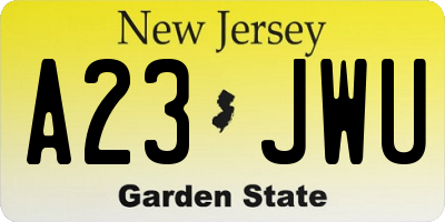 NJ license plate A23JWU