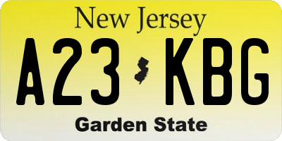 NJ license plate A23KBG