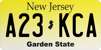 NJ license plate A23KCA