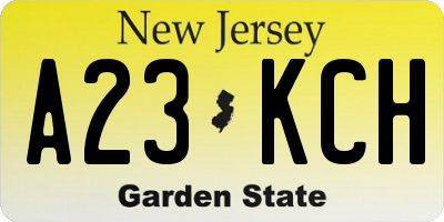 NJ license plate A23KCH