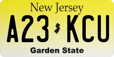 NJ license plate A23KCU