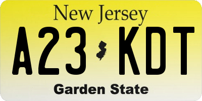 NJ license plate A23KDT