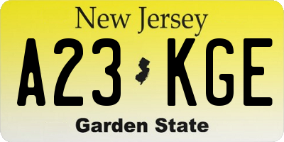 NJ license plate A23KGE