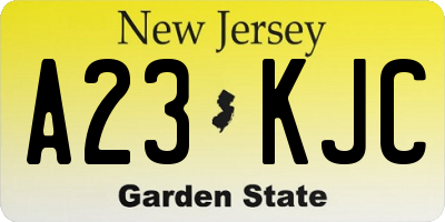NJ license plate A23KJC