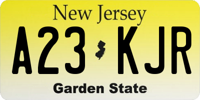 NJ license plate A23KJR