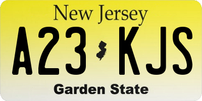 NJ license plate A23KJS