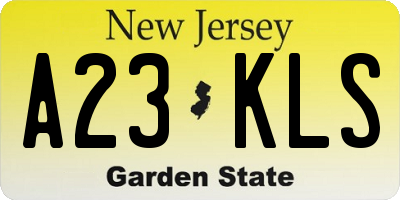 NJ license plate A23KLS