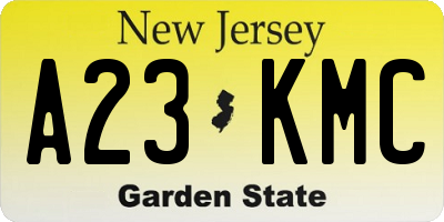 NJ license plate A23KMC
