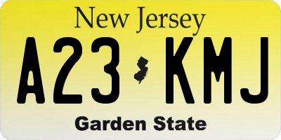 NJ license plate A23KMJ