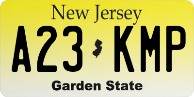 NJ license plate A23KMP